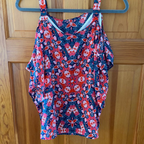 Aqua off the shoulder top - Picture 1 of 3